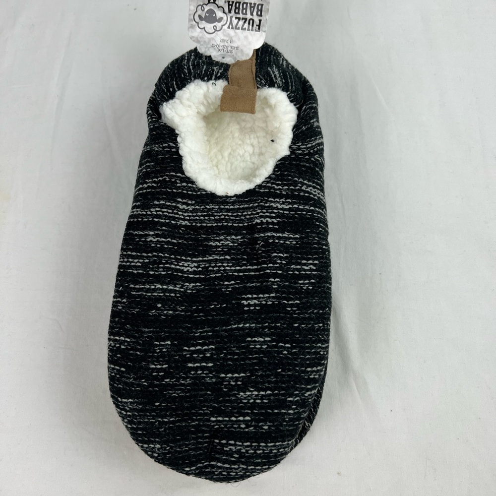 Fuzzy Babba Black and White Slipper Socks